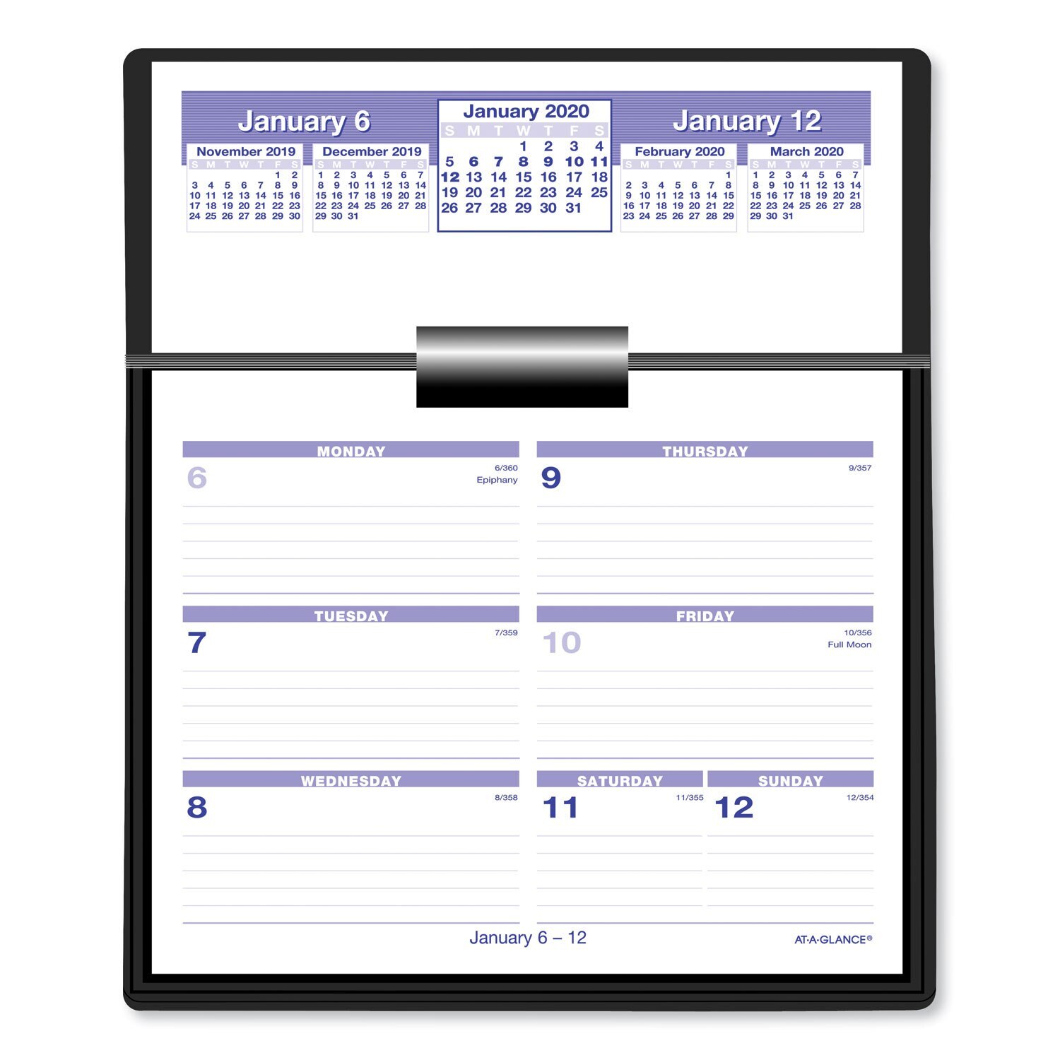 QuickNotes SW70650 Flip-A-Week 6 x 7 AT-A-GLANCE 2020 Weekly Desk Calendar Refill Reversible 